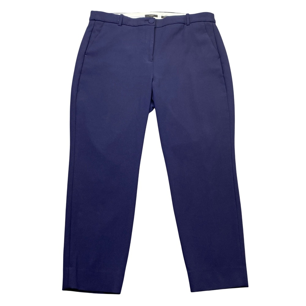 J.Crew High-Rise Cameron Pant Navy Blue Tapered Ankle H6573 Size 16 Preppy